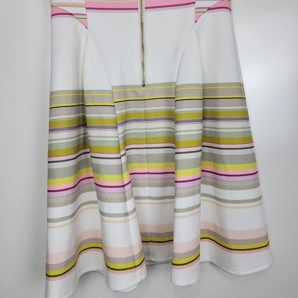 Ted Baker Aquai Skater Dress in Carousel Stripe with Gold Zipper Size 1 - Picture 10 of 14